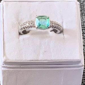 Bomb Party Lab Created Lime Ombré Crystal on rhodium plating